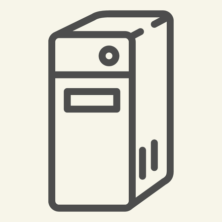 System unit of a computer line icon. Pc block vector illustration isolated on white. Server outline style design, designed for web and app. Eps 10のイラスト素材