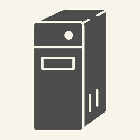 System unit of a computer solid icon. Pc block vector illustration isolated on white. Server glyph style design, designed for web and app. Eps 10のイラスト素材