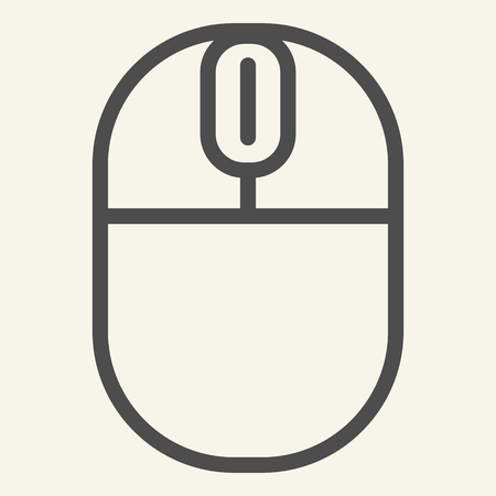 Pc mouse line icon. Computer device vector illustration isolated on white. Click outline style design, designed for web and app.のイラスト素材