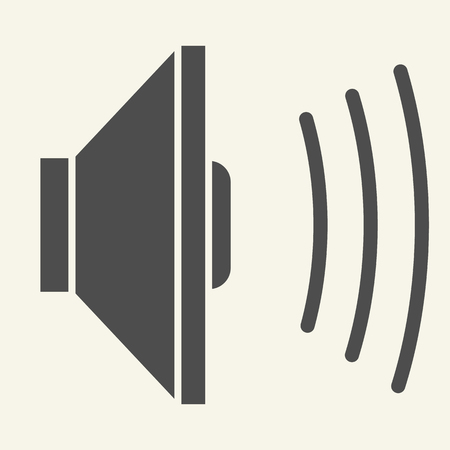 Audio speaker solid icon. Volume vector illustration isolated on white. Sound glyph style design, designed for web and app. Eps 10のイラスト素材