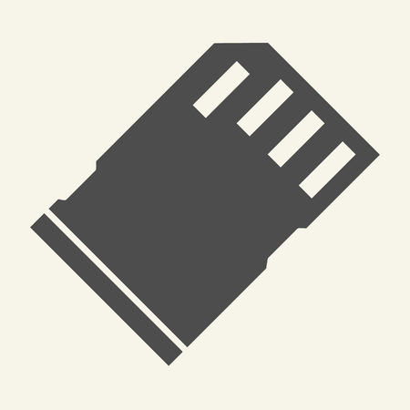 Memory card solid icon. Sd card vector illustration isolated on white. Storage glyph style design, designed for web and app.のイラスト素材