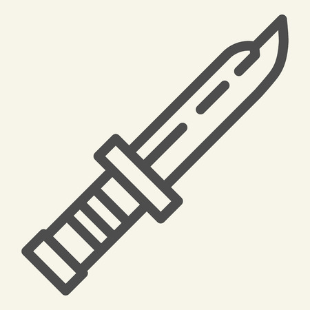 Army knife line icon. Military knife vector illustration isolated on white. Dagger outline style design, designed for web and app. Eps 10のイラスト素材