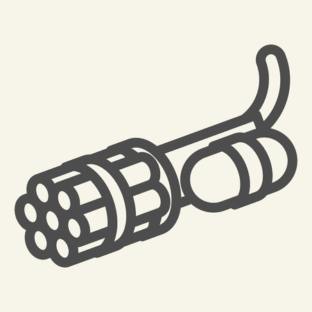 Weapon automatic line icon. Machine gun vector illustration isolated on white. Firearm outline style design, designed for web and app. Eps 10のイラスト素材