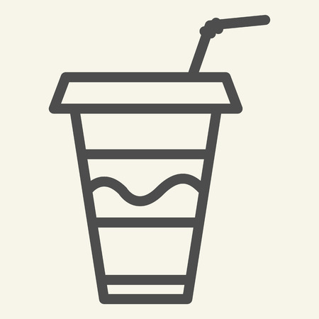 Coffee to go line icon. Drink to go vector illustration isolated on white. Takeaway cup outline style design, designed for web and app. Eps 10のイラスト素材