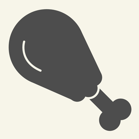 Chicken leg solid icon. Turkey leg vector illustration isolated on white. Roast leg glyph style design, designed for web and app. Eps 10のイラスト素材