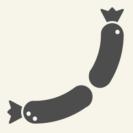 Sausages solid icon. Frankfurter vector illustration isolated on white. Food glyph style design, designed for web and app. Eps 10のイラスト素材