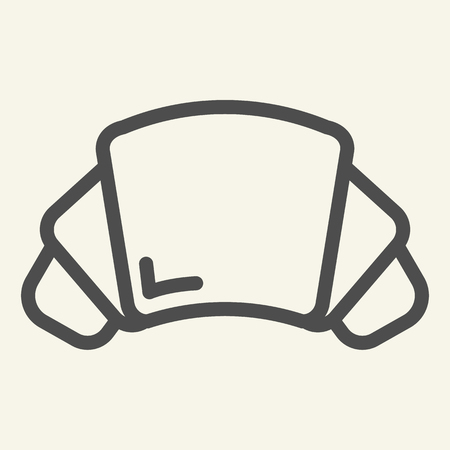 Croissant line icon. Pastry vector illustration isolated on white. Sweets outline style design, designed for web and app.のイラスト素材