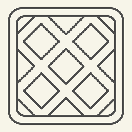 Homemade pie thin line icon. Berry pie vector illustration isolated on white. Bakery outline style design, designed for web and app. Eps 10のイラスト素材