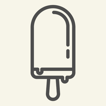 Stick ice cream line icon. Dessert vector illustration isolated on white. Ice pop outline style design, designed for web and app. Eps 10.のイラスト素材