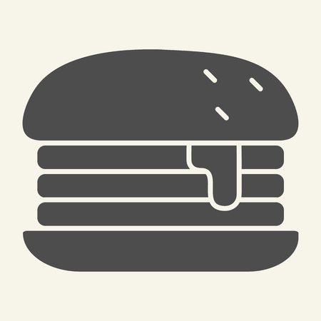 Humburger solid icon. Burger vector illustration isolated on white. Bun glyph style design, designed for web and app. Eps 10のイラスト素材