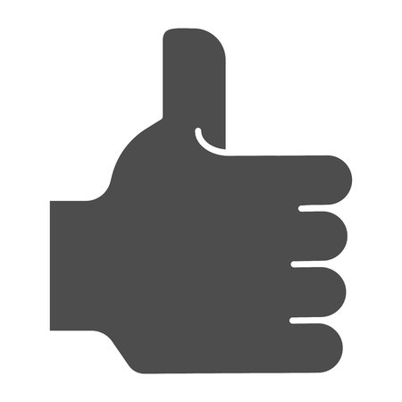 Like gesture solid icon. Thumb up vector illustration isolated on white. Good hand gesture glyph style design, designed for web and app. Eps 10のイラスト素材