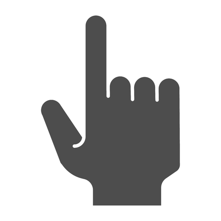 Pointing hand solid icon. Pointing finger vector illustration isolated on white. Click glyph style design, designed for web and app. Eps 10のイラスト素材