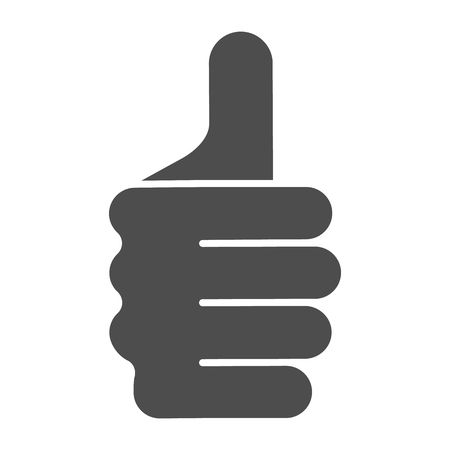 Thumb up gesture solid icon. Like vector illustration isolated on white. Ok hand gesture glyph style design, designed for web and app. Eps 10のイラスト素材