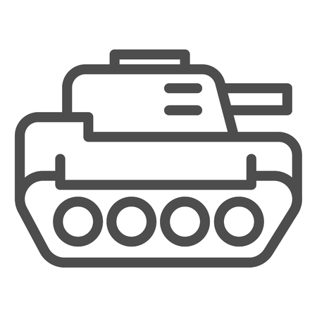 Tank line icon. Panzer vector illustration isolated on white. Armor outline style design, designed for web and app. Eps 10のイラスト素材