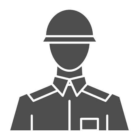 Soldier solid icon. Warrior vector illustration isolated on white. Guard glyph style design, designed for web and app. Eps 10.のイラスト素材