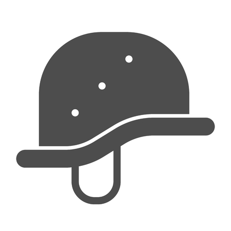 Helmet solid icon. Military hat vector illustration isolated on white. Cap glyph style design, designed for web and app. Eps 10.のイラスト素材