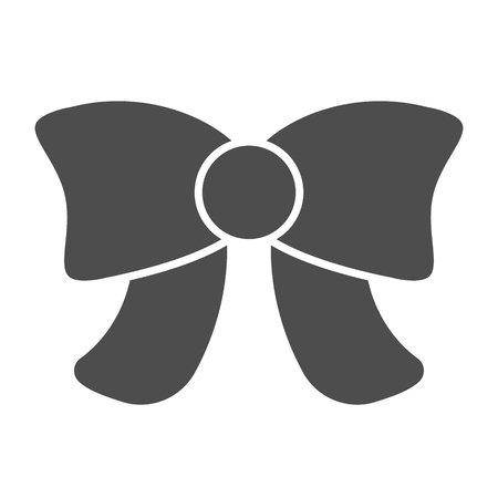 Present bow solid icon. Gift decor vector illustration isolated on white. Knot glyph style design, designed for web and app. Eps 10のイラスト素材