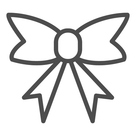 Festive bow line icon. Gift decor vector illustration isolated on white. Cute bow outline style design, designed for web and app. Eps 10のイラスト素材