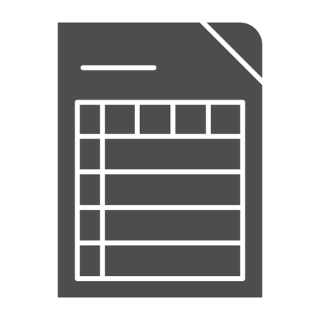 List solid icon. Document vector illustration isolated on white. Paper glyph style design, designed for web and app. Eps 10.のイラスト素材