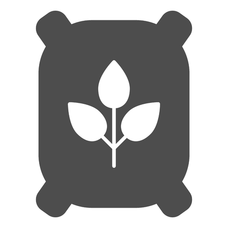 Fertilizer solid icon. Bag vector illustration isolated on white. Agriculture glyph style design, designed for web and app. Eps 10のイラスト素材