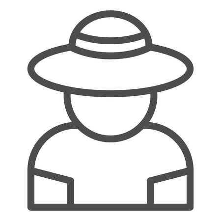 Farmer line icon. Gardener vector illustration isolated on white. Man outline style design, designed for web and app. Eps 10のイラスト素材