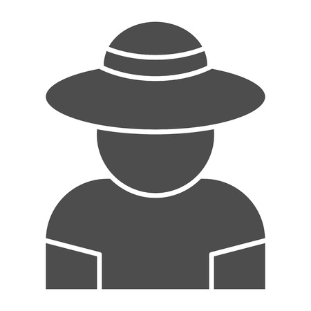 Farmer solid icon. Gardener vector illustration isolated on white. Man glyph style design, designed for web and app. Eps 10のイラスト素材
