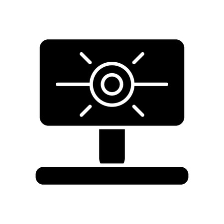Web camera solid icon. Computer cam vector illustration isolated on white. Video camera glyph style design, designed for web and app. Eps 10のイラスト素材