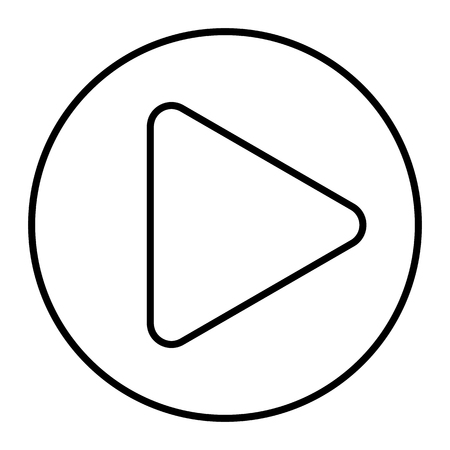 Play sign thin line icon. Play button vector illustration isolated on white. Player outline style design, designed for web and app. Eps 10のイラスト素材