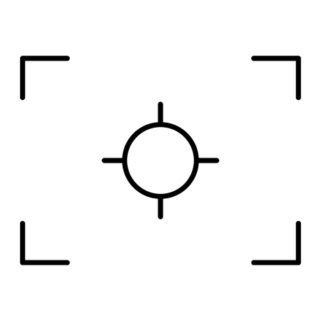 Full screen thin line icon. Frame vector illustration isolated on white. Camera focus outline style design, designed for web and app. Eps 10のイラスト素材