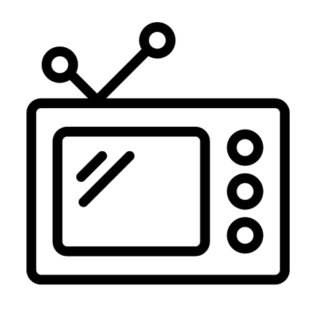 TV line icon. Television vector illustration isolated on white. Old tv outline style design, designed for web and app. Eps 10のイラスト素材
