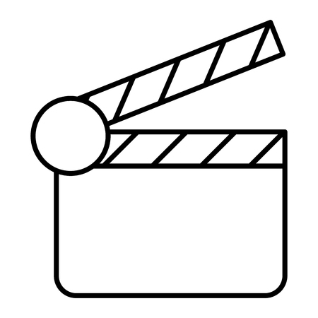Movie clapper thin line icon. Clapperboard vector illustration isolated on white. Clap board outline style design, designed for web and app. Eps 10のイラスト素材