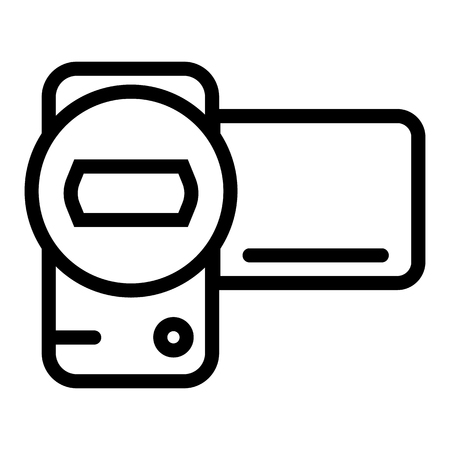 Portable video camera line icon. Cinema camera vector illustration isolated on white. Home video outline style design, designed for web and app. Eps 10のイラスト素材