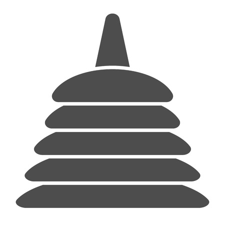 Pyramid toy solid icon. Children logic toy vector illustration isolated on white. Baby block glyph style design, designed for web and app. Eps 10のイラスト素材