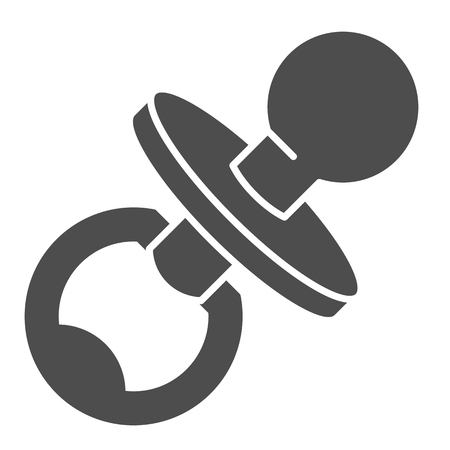 Pacifier solid icon. Baby toddler vector illustration isolated on white. Nipple glyph style design, designed for web and app. Eps 10のイラスト素材