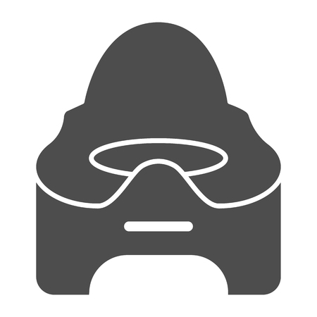 Baby potty solid icon. Baby toilet vector illustration isolated on white. Kid pot glyph style design, designed for web and app. Eps 10.のイラスト素材