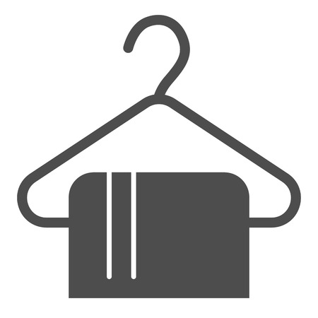 Towel solid icon. Bathroom vector illustration isolated on white. Textile glyph style design, designed for web and app. Eps 10のイラスト素材