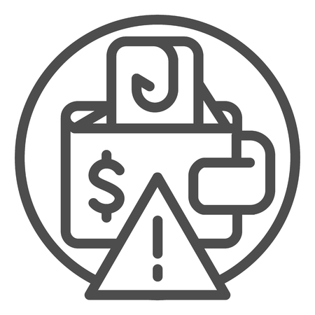 Phishing money line icon. Wallet with hook vector illustration isolated on white. Money hacking outline style design, designed for web and app. Eps 10のイラスト素材