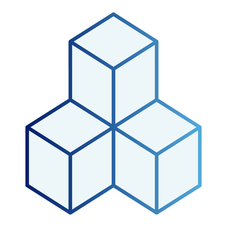 Geometric cubes flat icon. Construction blue icons in trendy flat style. Blocks gradient style design, designed for web and app.のイラスト素材