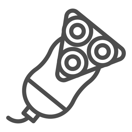 Shaving machine line icon. Electric razor vector illustration isolated on white. Shaver outline style design, designed for web and app.のイラスト素材