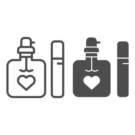 Perfume line and glyph icon. Fragrance vector illustration isolated on white. Aroma outline style design, designed for web and app.のイラスト素材