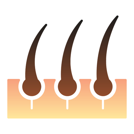 Hair follicle flat icon. Skin hair color icons in trendy flat style. Hair care gradient style design, designed for web and app.のイラスト素材