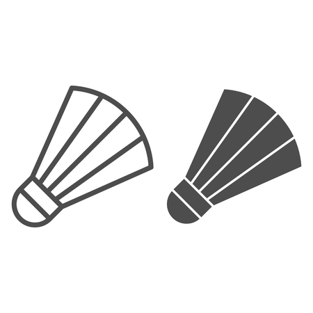 Shuttlecock line and glyph icon. Badminton vector illustration isolated on white. Sport equipment outline style design, designed for web and app.のイラスト素材
