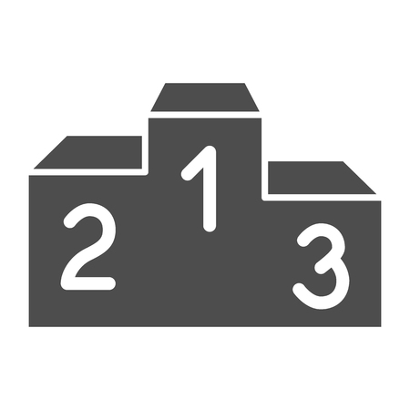Podium winners solid icon. Pedestal vector illustration isolated on white. Champion podium glyph style design, designed for web and app.のイラスト素材