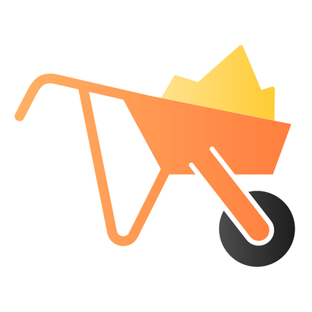 Wheelbarrow flat icon. Garden trolley color icons in trendy flat style. Cart gradient style design, designed for web and appのイラスト素材