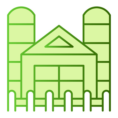 Factory flat icon. Farm green icons in trendy flat style. Agriculture gradient style design, designed for web and app.のイラスト素材