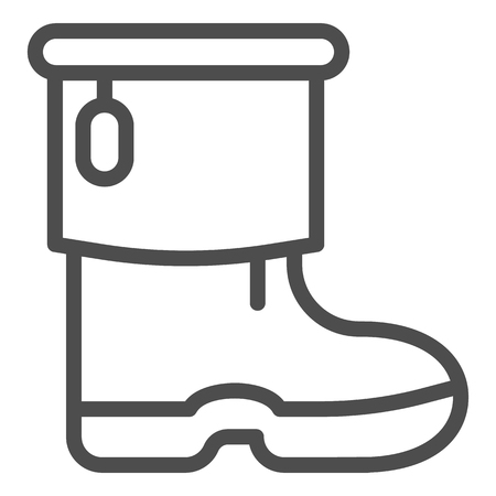 Woman winter boots line icon. Female footwear vector illustration isolated on white. Warm boots outline style design, designed for web and app.のイラスト素材