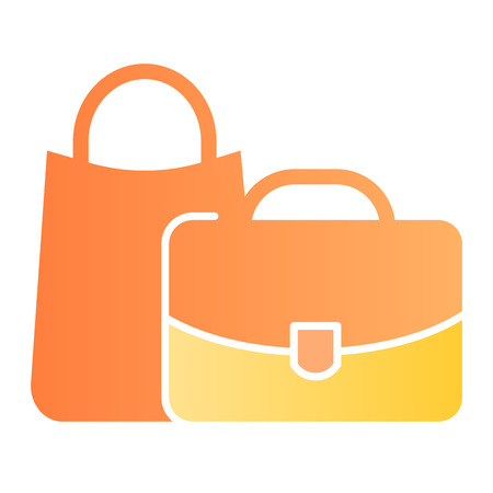 Baggage flat icon. Bags color icons in trendy flat style. Luggage gradient style design, designed for web and app.のイラスト素材