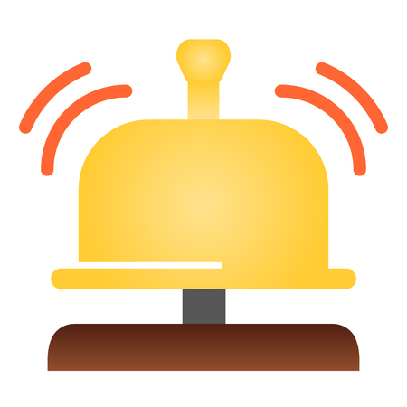 Reception bell flat icon. Hotel bell color icons in trendy flat style. Sound alert gradient style design, designed for web and appのイラスト素材