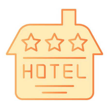 Hotel flat icon. House orange icons in trendy flat style. Building gradient style design, designed for web and app.のイラスト素材