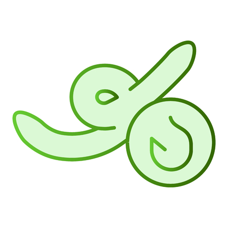 Worm bait flat icon. Fish lure green icons in trendy flat style. Worm and hook gradient style design, designed for web and appのイラスト素材